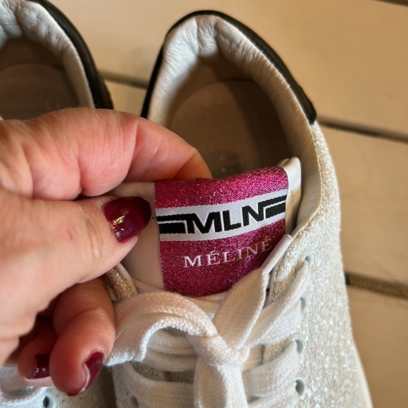 MELINE made in Italy white glitter runners size 36 (US 6) - Picture 9 of 11